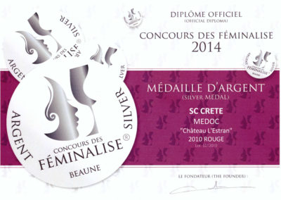 FEMINALISE 2014 Médaille d'Argent l'Estran 2010